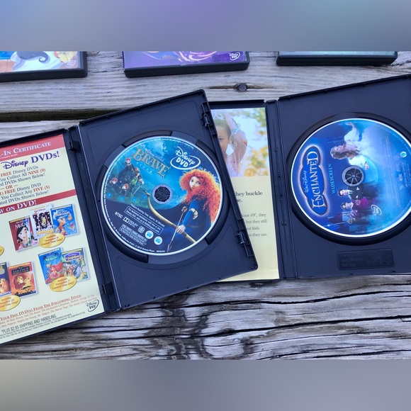 Lot 5 Disney Movies Aladdin Sequels Brave Bambi 2 Enchanted DVD Movies In Cases - Picture 3 of 8